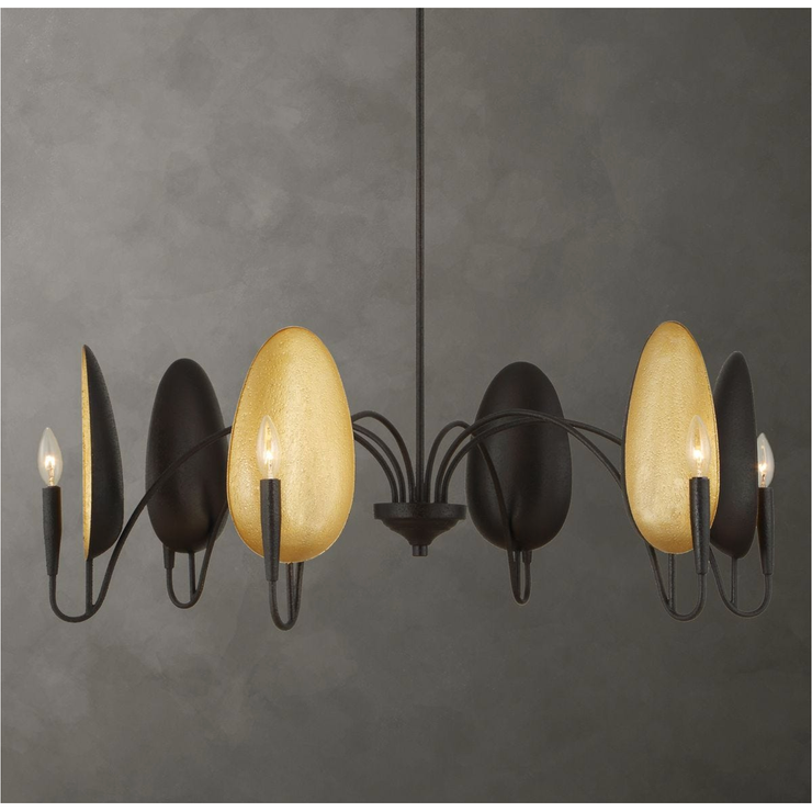 Uttermost Warwick Matte Black With Textured Finish Chandelier ~ 6 Lt