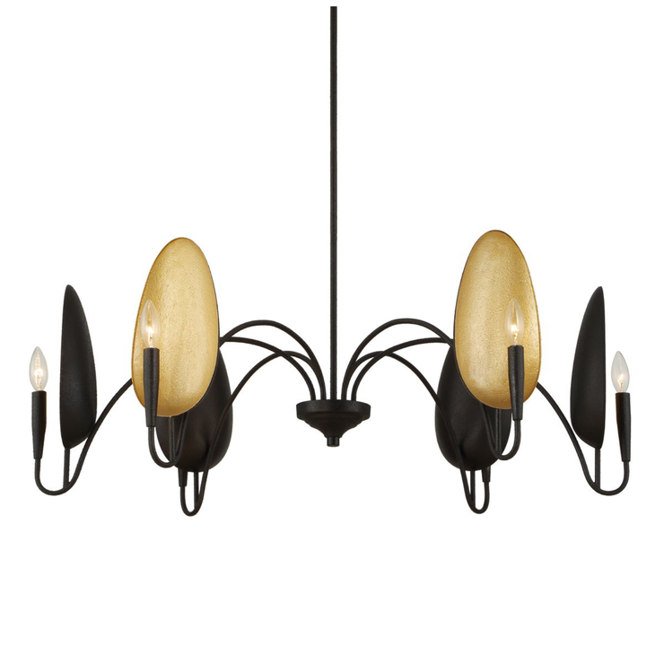 Uttermost Warwick Matte Black With Textured Finish Chandelier ~ 6 Lt