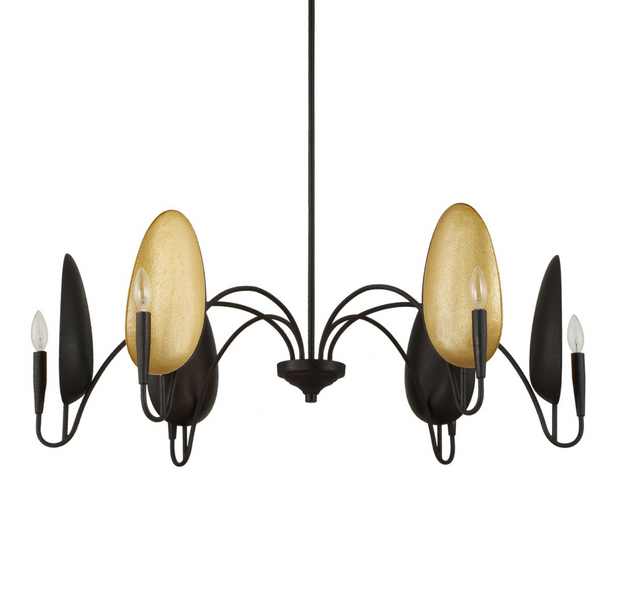 Uttermost Warwick Matte Black With Textured Finish Chandelier ~ 6 Lt
