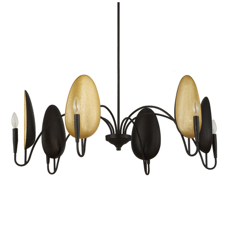 Uttermost Warwick Matte Black With Textured Finish Chandelier ~ 6 Lt