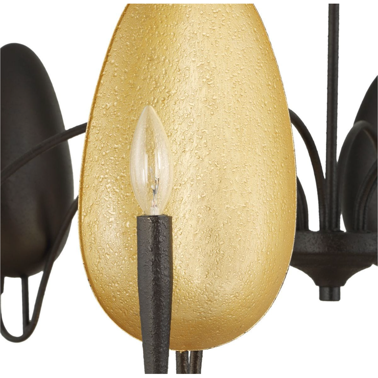 Uttermost Warwick Matte Black With Textured Finish Chandelier ~ 6 Lt