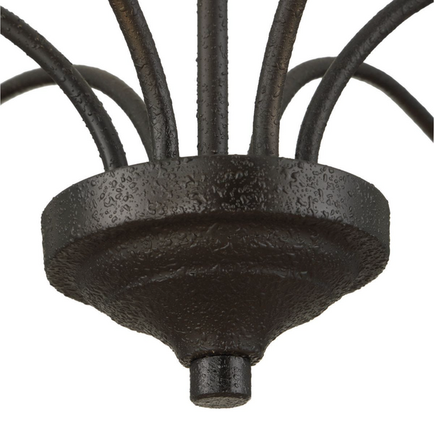 Uttermost Warwick Matte Black With Textured Finish Chandelier ~ 6 Lt