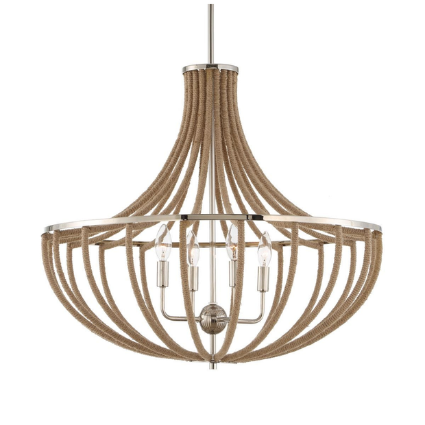 Uttermost Lovelock Natural Twisted Rope Pendant ~ 4 Lt