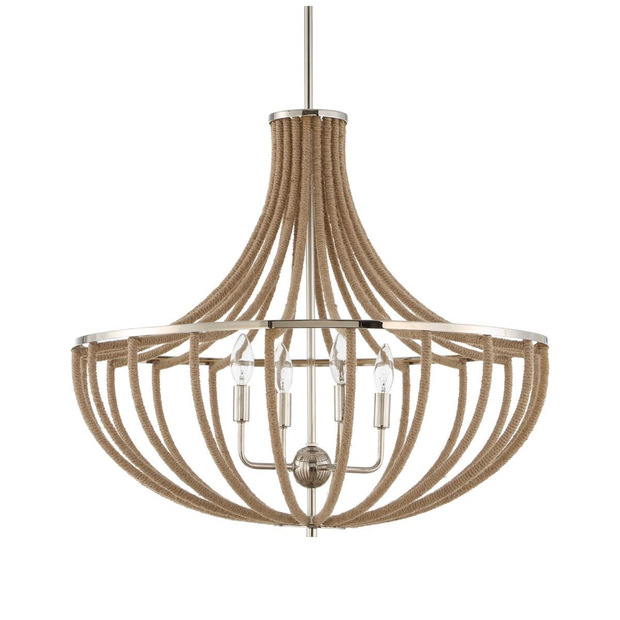 Uttermost Lovelock Natural Twisted Rope Pendant ~ 4 Lt