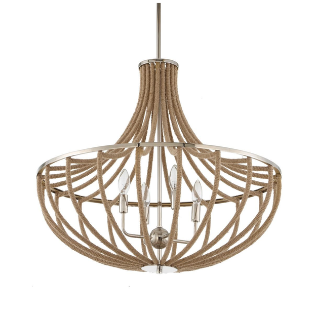 Uttermost Lovelock Natural Twisted Rope Pendant ~ 4 Lt