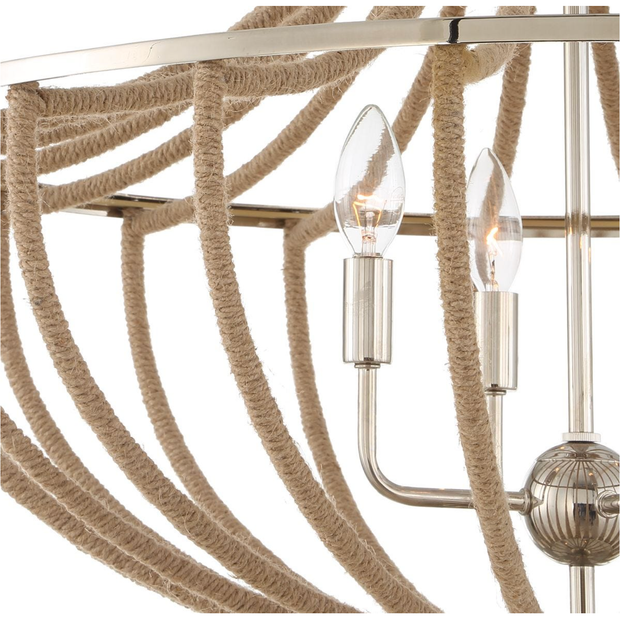 Uttermost Lovelock Natural Twisted Rope Pendant ~ 4 Lt