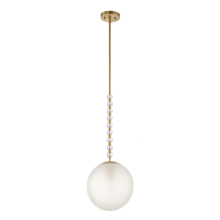 Uttermost Ripple Clear Glass And Warm Brass Beads Pendant ~ 1 Lt