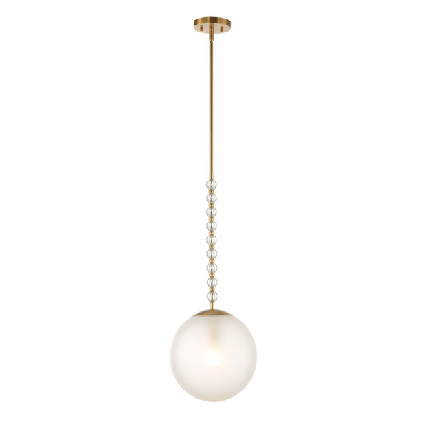 Uttermost Ripple Clear Glass And Warm Brass Beads Pendant ~ 1 Lt
