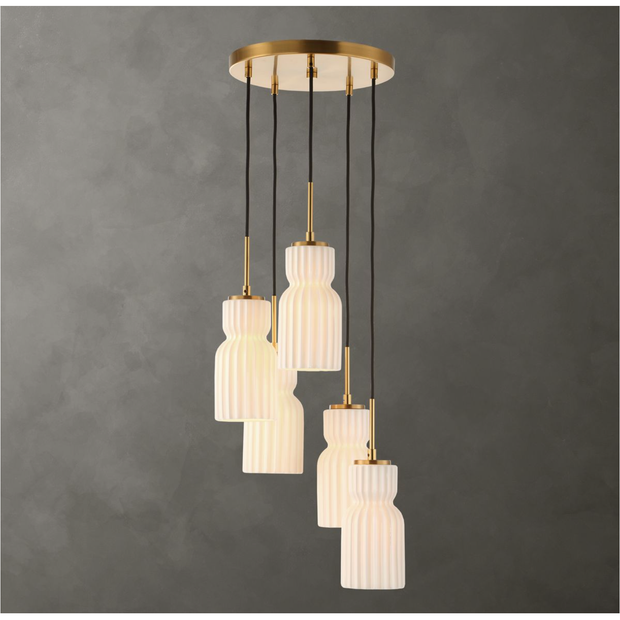 Uttermost Vainer White Textured Pendant ~ 5 Lt