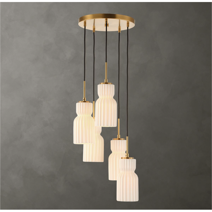 Uttermost Vainer White Textured Pendant ~ 5 Lt