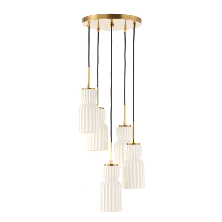 Uttermost Vainer White Textured Pendant ~ 5 Lt