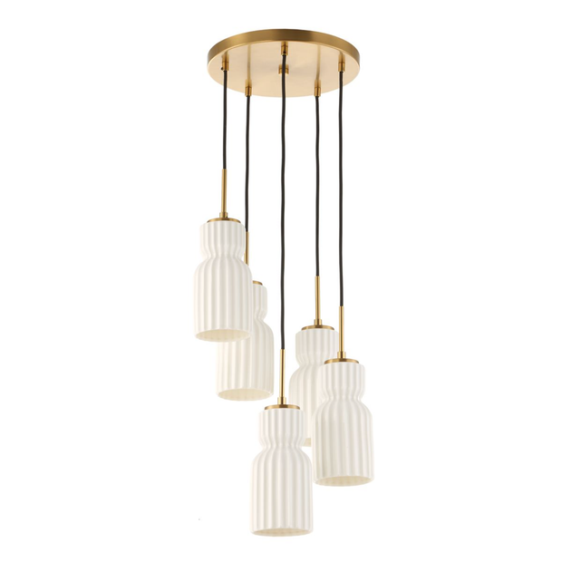Uttermost Vainer White Textured Pendant ~ 5 Lt