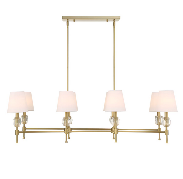Uttermost Arques Warm Natural Brass Chandelier ~ 8 Lt