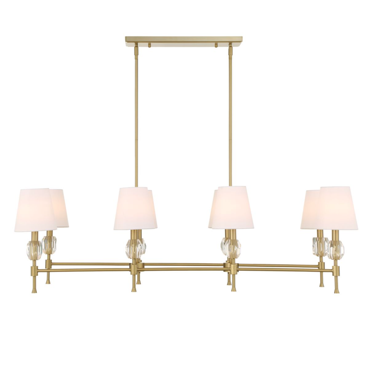 Uttermost Arques Warm Natural Brass Chandelier ~ 8 Lt