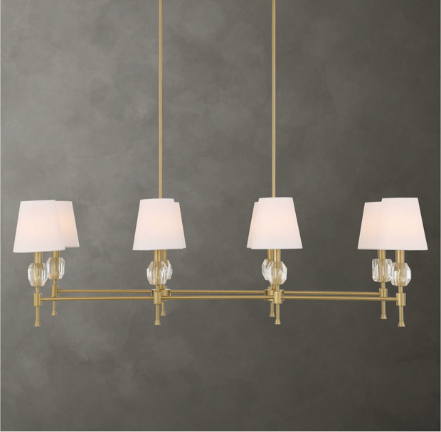 Uttermost Arques Warm Natural Brass Chandelier ~ 8 Lt