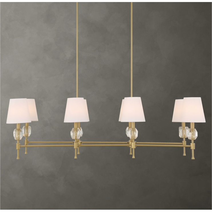 Uttermost Arques Warm Natural Brass Chandelier ~ 8 Lt