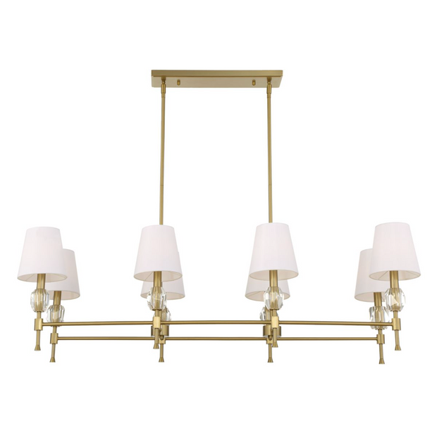 Uttermost Arques Warm Natural Brass Chandelier ~ 8 Lt