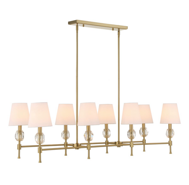 Uttermost Arques Warm Natural Brass Chandelier ~ 8 Lt