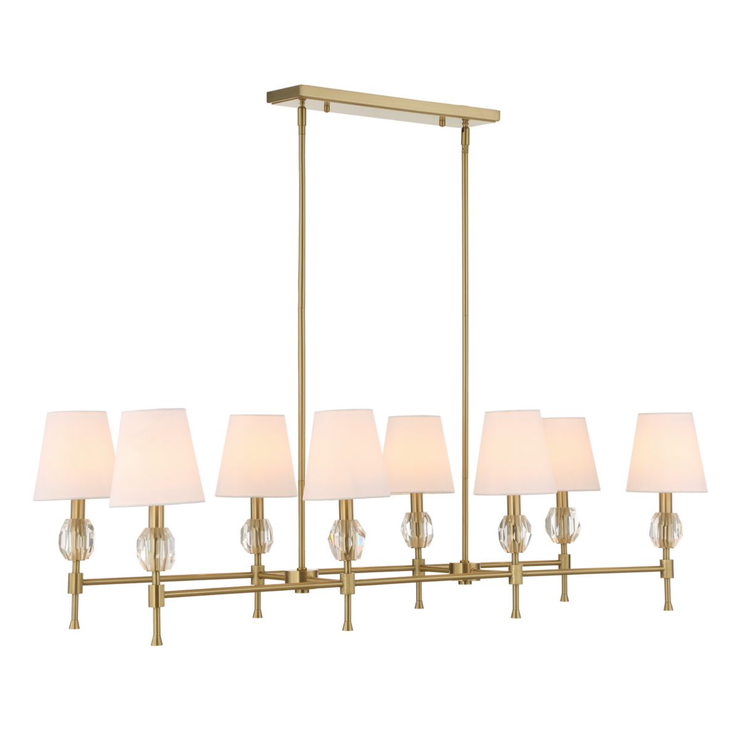 Uttermost Arques Warm Natural Brass Chandelier ~ 8 Lt