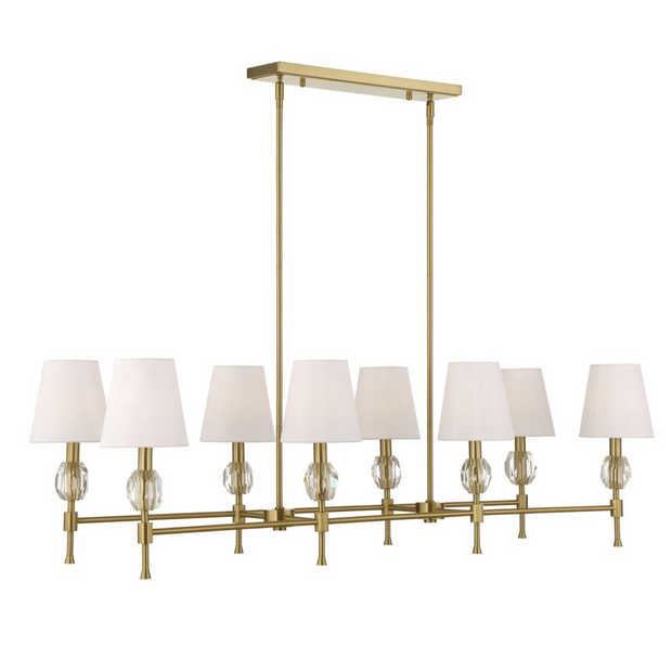 Uttermost Arques Warm Natural Brass Chandelier ~ 8 Lt
