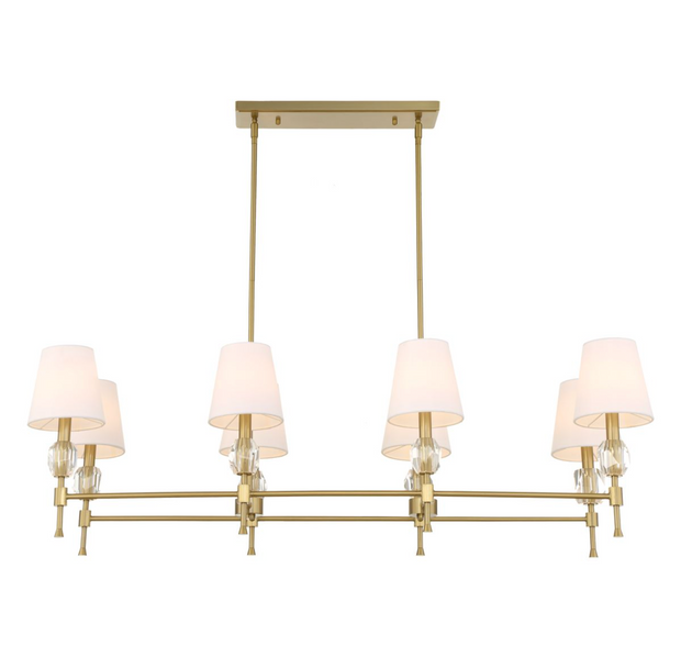Uttermost Arques Warm Natural Brass Chandelier ~ 8 Lt