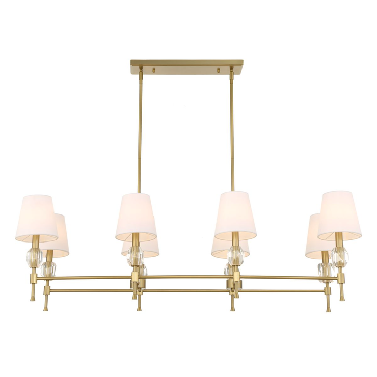 Uttermost Arques Warm Natural Brass Chandelier ~ 8 Lt