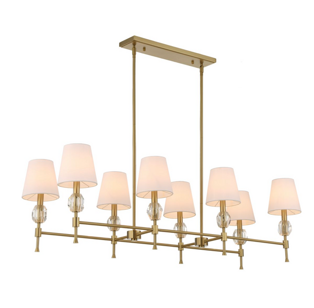 Uttermost Arques Warm Natural Brass Chandelier ~ 8 Lt
