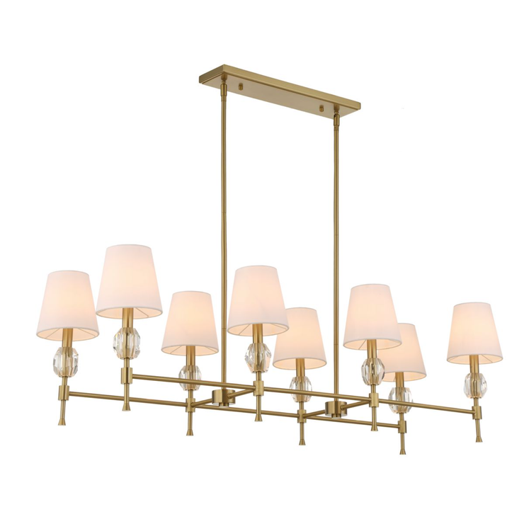 Uttermost Arques Warm Natural Brass Chandelier ~ 8 Lt