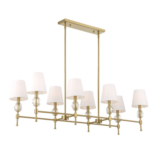 Uttermost Arques Warm Natural Brass Chandelier ~ 8 Lt