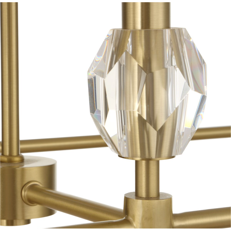 Uttermost Arques Warm Natural Brass Chandelier ~ 8 Lt
