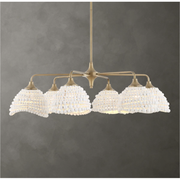 Uttermost Biddleford Matte White Wood Beaded Pendant ~ 6 Lt
