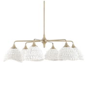 Uttermost Biddleford Matte White Wood Beaded Pendant ~ 6 Lt