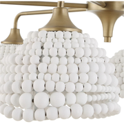 Uttermost Biddleford Matte White Wood Beaded Pendant ~ 6 Lt