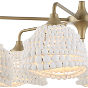 Uttermost Biddleford Matte White Wood Beaded Pendant ~ 6 Lt