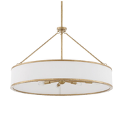 Uttermost Algiers White Linen Shade Pendant ~ 8 Lt