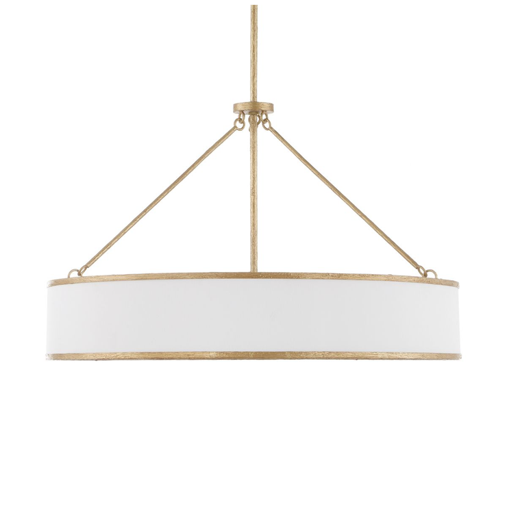 Uttermost Algiers White Linen Shade Pendant ~ 8 Lt