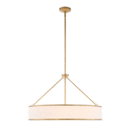 Uttermost Algiers White Linen Shade Pendant ~ 8 Lt