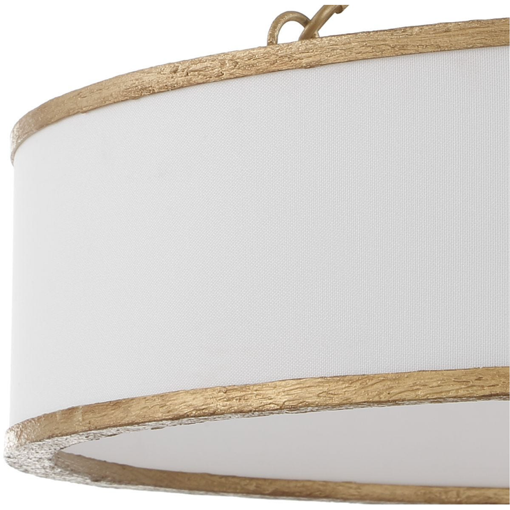 Uttermost Algiers White Linen Shade Pendant ~ 8 Lt