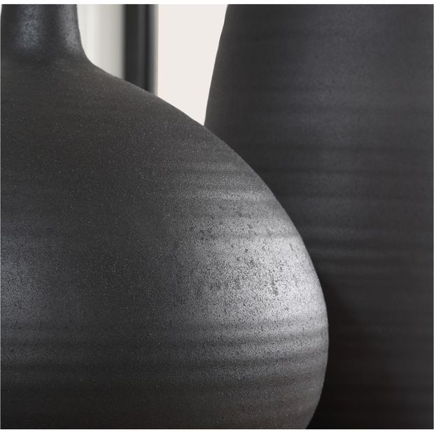 Uttermost Bower Sleek Black Vases ~ Set Of 2