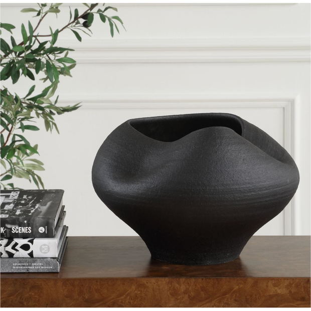 Uttermost Nocturne Matte Black Oragnic Shape Bowl