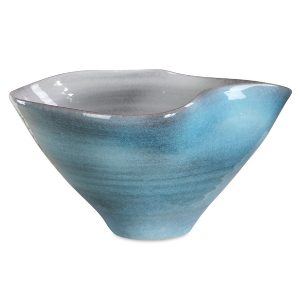 Uttermost Blue Crest Ceramic Bowl