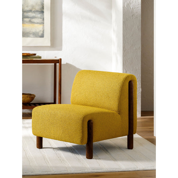 Surya Kenwood Modern Low Profile Accent Chair With Wood Legs
