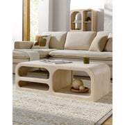 Surya Tana Modern Ivory Washed Mango Wood Coffee Table