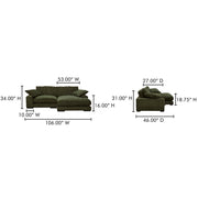 Moe's Home Collection Plunge Dark Green Sectional