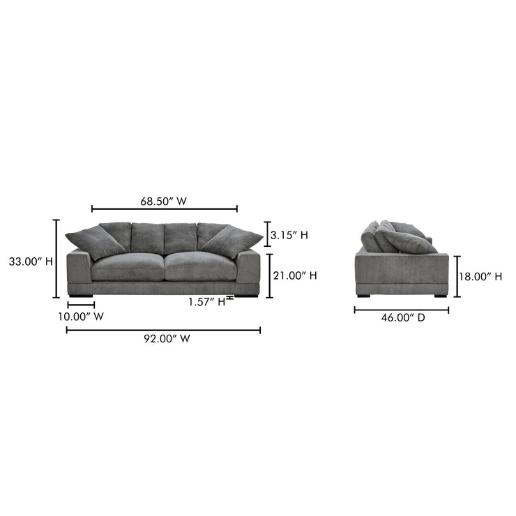 Moe's Home Collection Plunge Charcoal Sofa