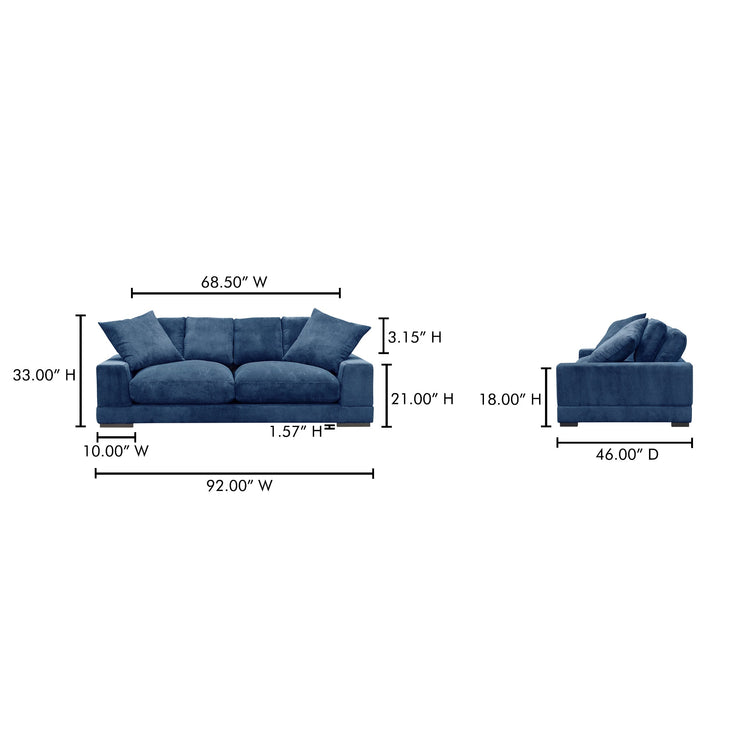 Moe's Home Collection Plunge Navy Sofa