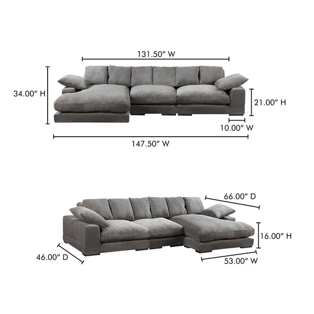 Moe's Home Collection Plunge Charcoal Large Sectional