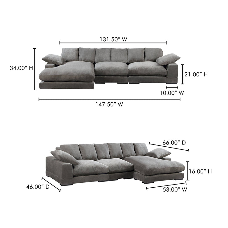 Moe's Home Collection Plunge Charcoal Large Sectional