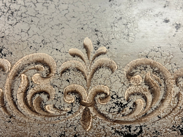 Casa Bonita Peruvian Hand-Painted and Carved Wood 60” Round Torino Dining Table in Rustic Plata