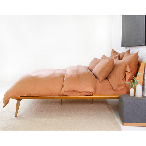 Pom Pom at Home Parker Terracotta Linen Duvet Cover Set ~ Available in Twin, Queen and King Sizes